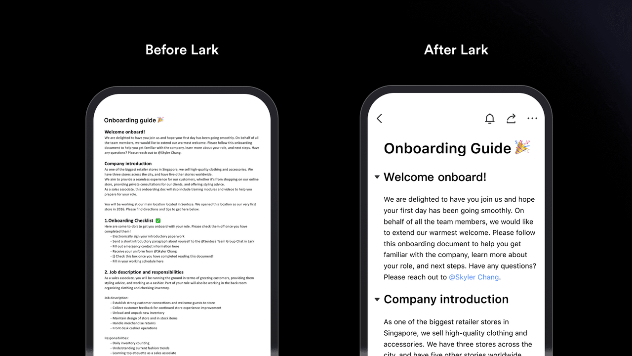 giao diện khi dùng lark